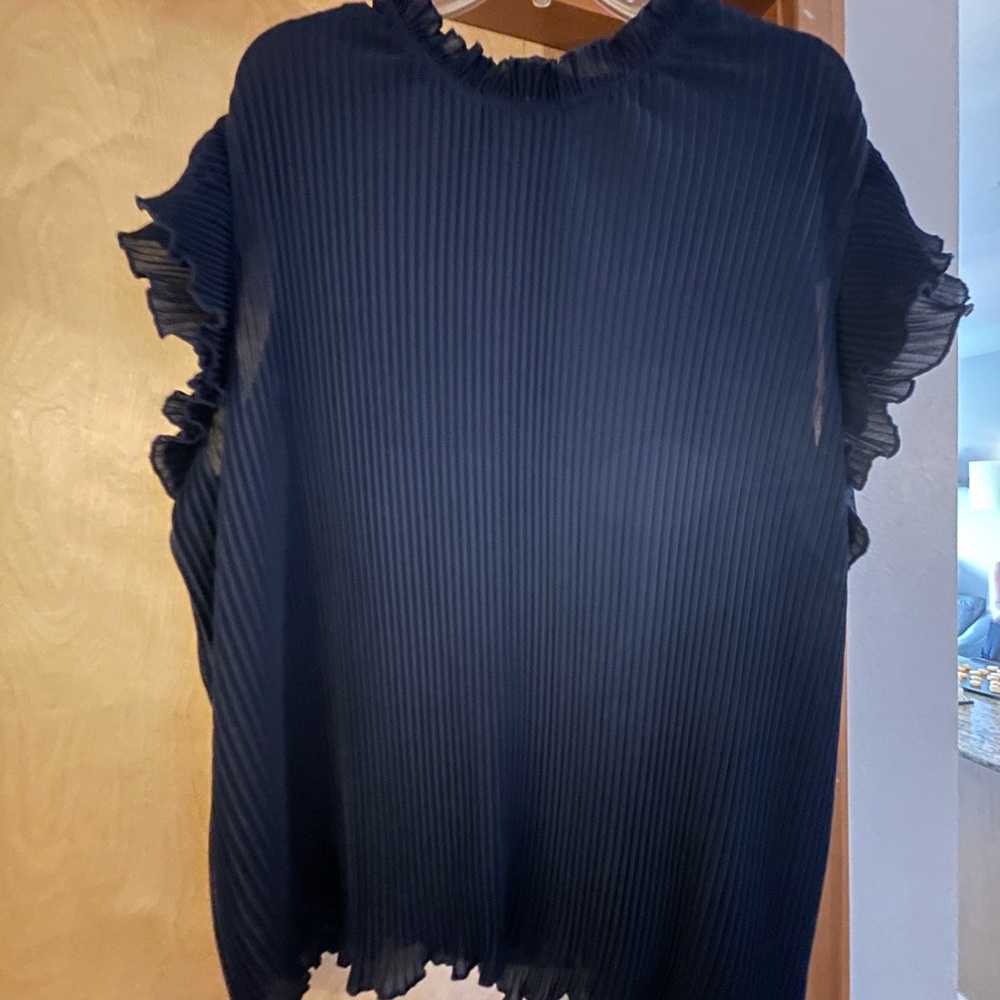 NWT Gibson Navy Chiffon Blouse